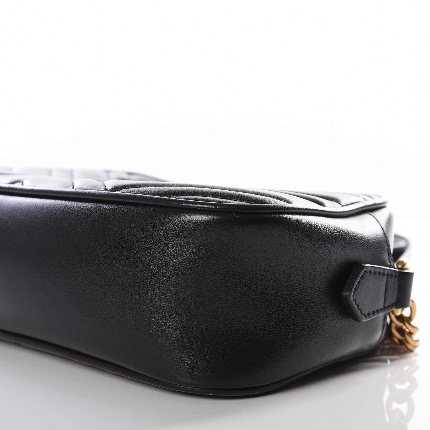 Gucci Calfskin Matelasse Small GG Marmont Chain Shoulder Bag Black 6 of 10