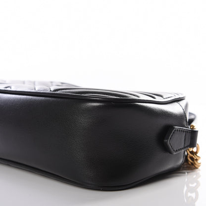 Gucci Calfskin Matelasse Small GG Marmont Chain Shoulder Bag Black 6 of 10