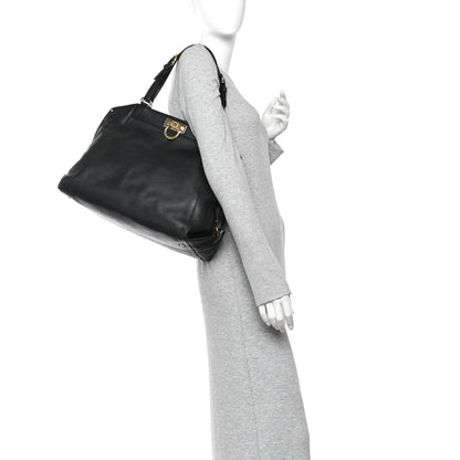Salvatore Ferragamo Calfskin Trifolio Tote Black 2 of 9