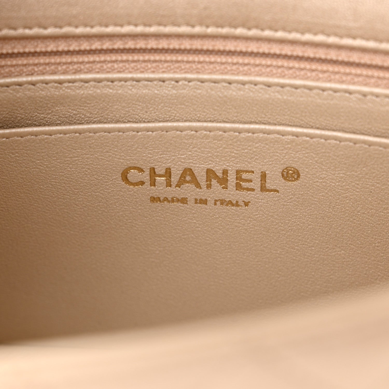 Chanel Iridescent Calfskin Quilted Mini Rectangular Flap Beige 6 of 14