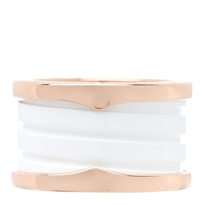 Bulgari 18K Rose Gold White Ceramic B.Zero1 Four-Band Ring 48 4.5 1 of 4