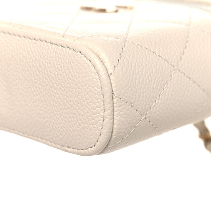 Chanel Caviar Quilted Small Handle With Care Vanity Case With Chain White 9 of 10