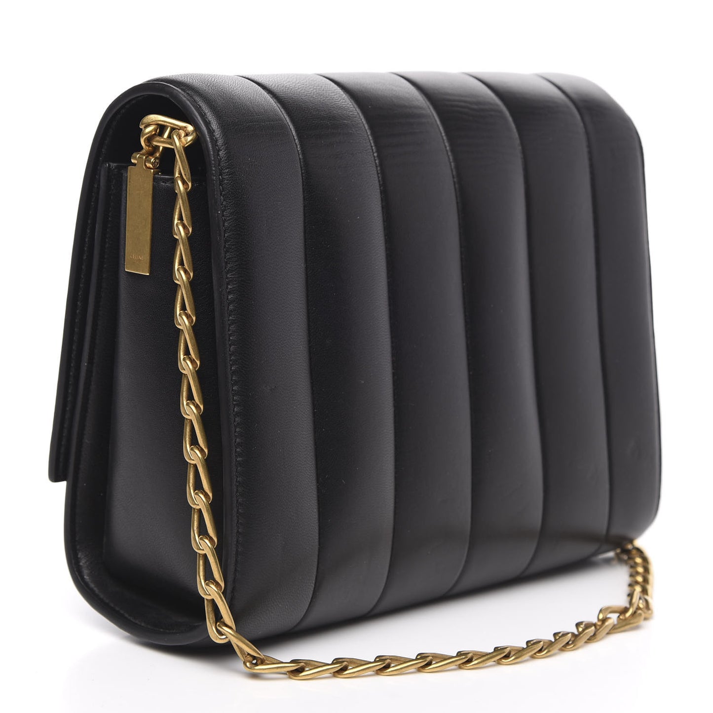 Lambskin Quilted Shoulder Bag Black