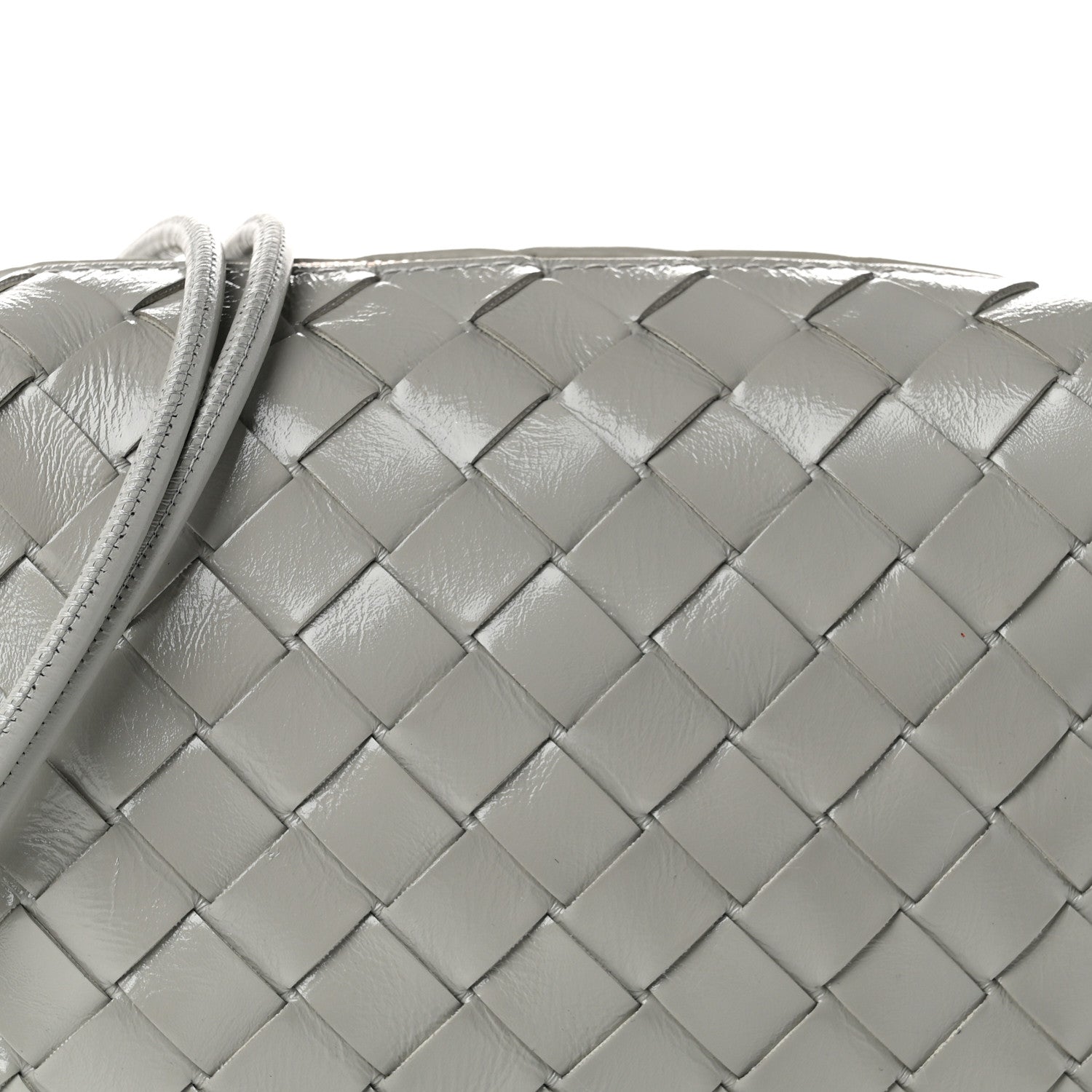 Bottega Veneta Polished Nappa Intrecciato Metallic Knot Mini Loop Camera Bag Sterling 7 of 9