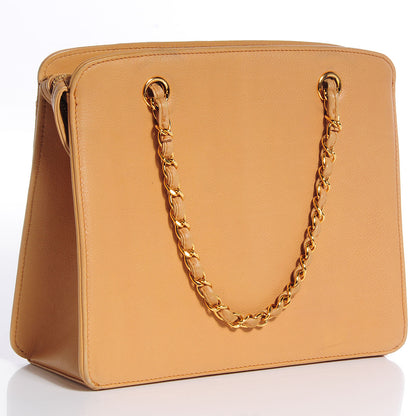 Chanel Calfskin Frame Handbag Beige 3 of 9