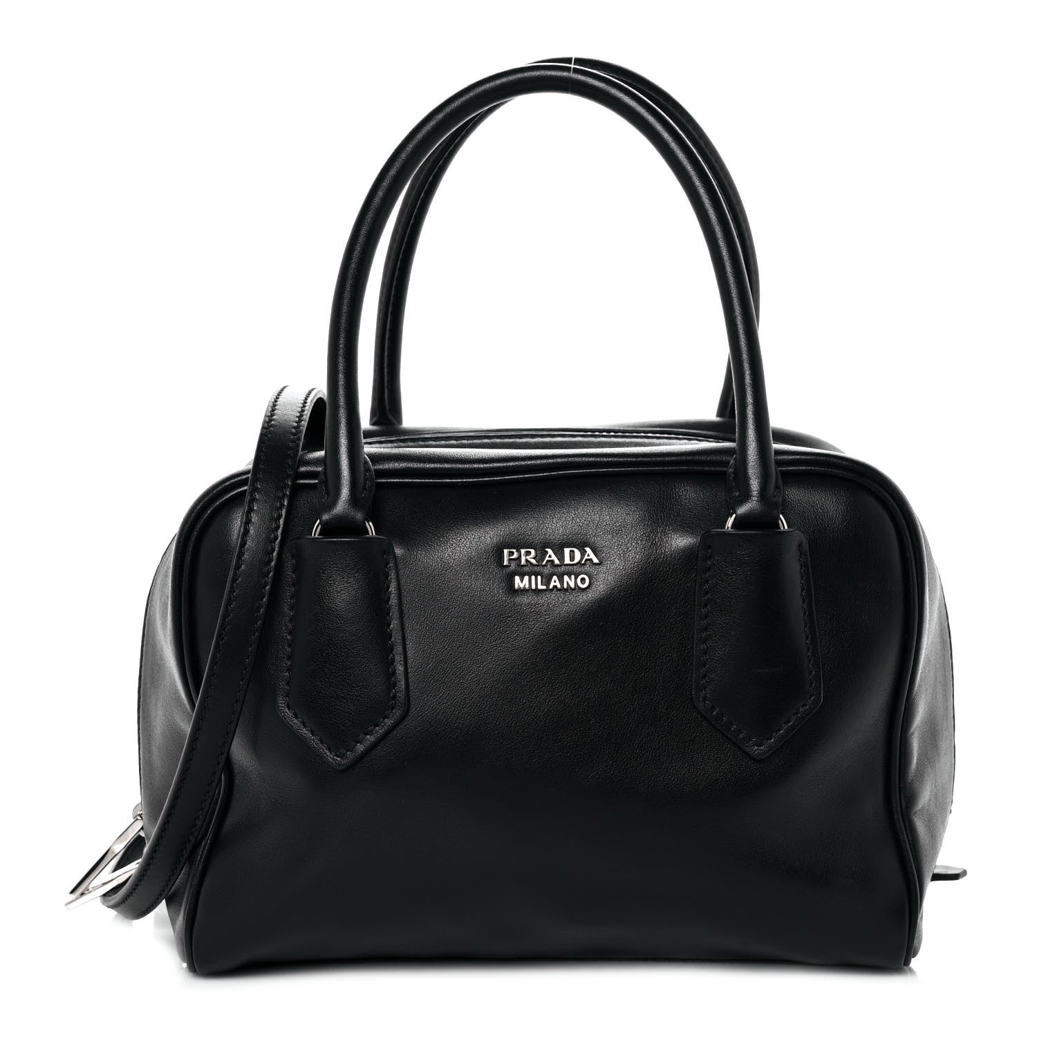 Prada Soft Calf Small Inside Tote Black Mughetto 1 of 9