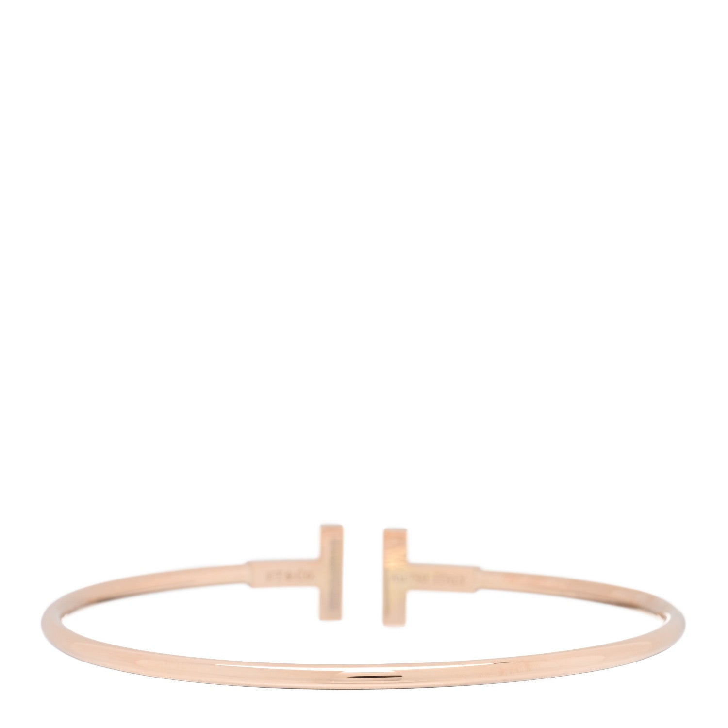 Tiffany 18K Rose Gold Black Onyx T Wire Bracelet 2 of 3