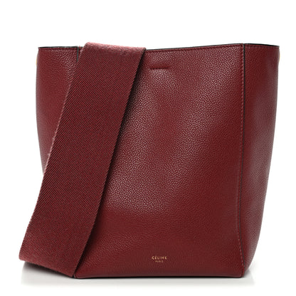 Celine Soft Grained Calfskin Small Sangle Bucket Bag Burgundy 1 of 12