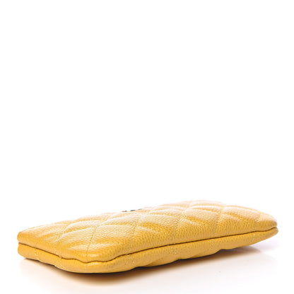 Chanel Caviar Quilted Small Cosmetic Case Yellow 4 of 10