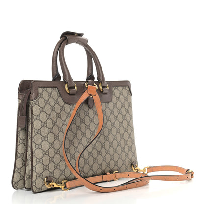 Gucci GG Supreme Monogram Web Ophidia Convertible Backpack Beige New Acero 3 of 9