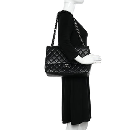 Chanel Lambskin Quilted Maxi Single Flap Black 2 of 12