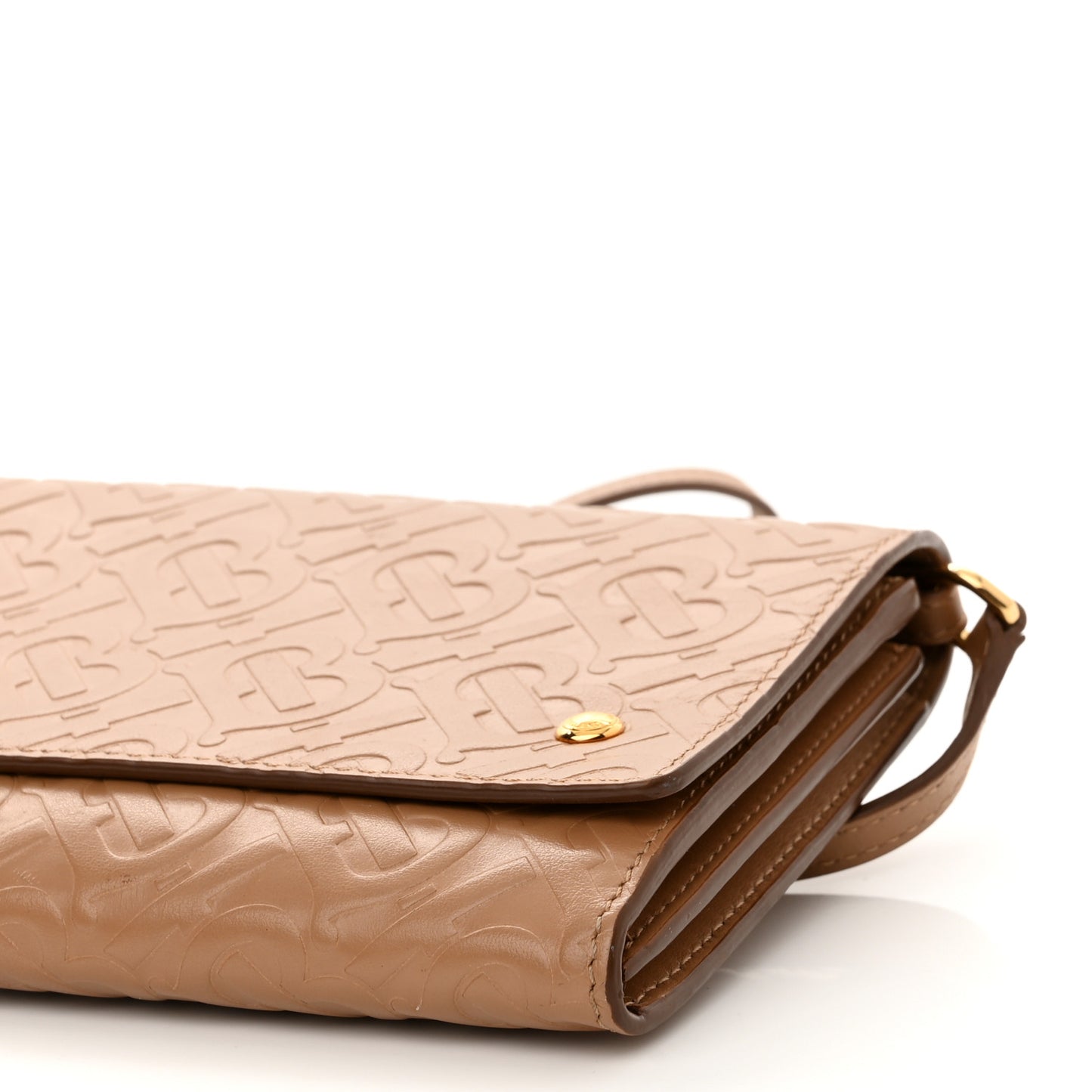 Calfskin Embossed Monogram Crossbody Light Camel