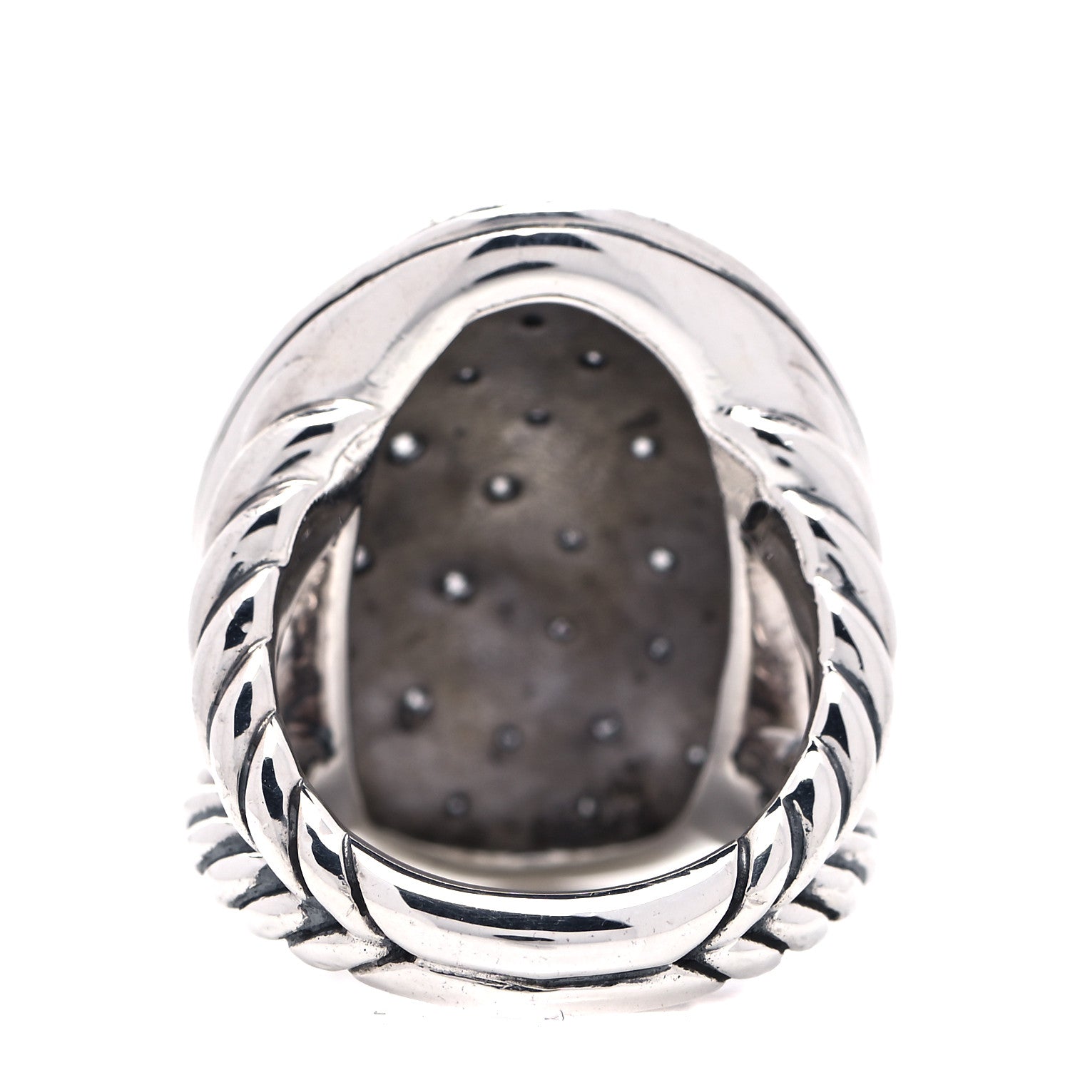 David Yurman Sterling Silver Diamond Midnight Melange Ring 52 6 3 of 5