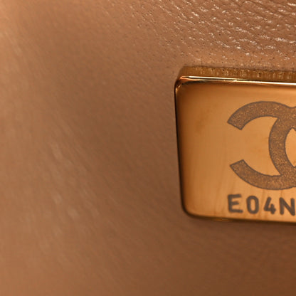 Chanel Caviar Chevron Quilted Small Boy Flap Beige 7 of 10