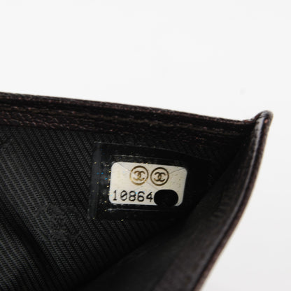 Chanel Grained Calfskin CC Button Compact Wallet Dark Brown 8 of 8