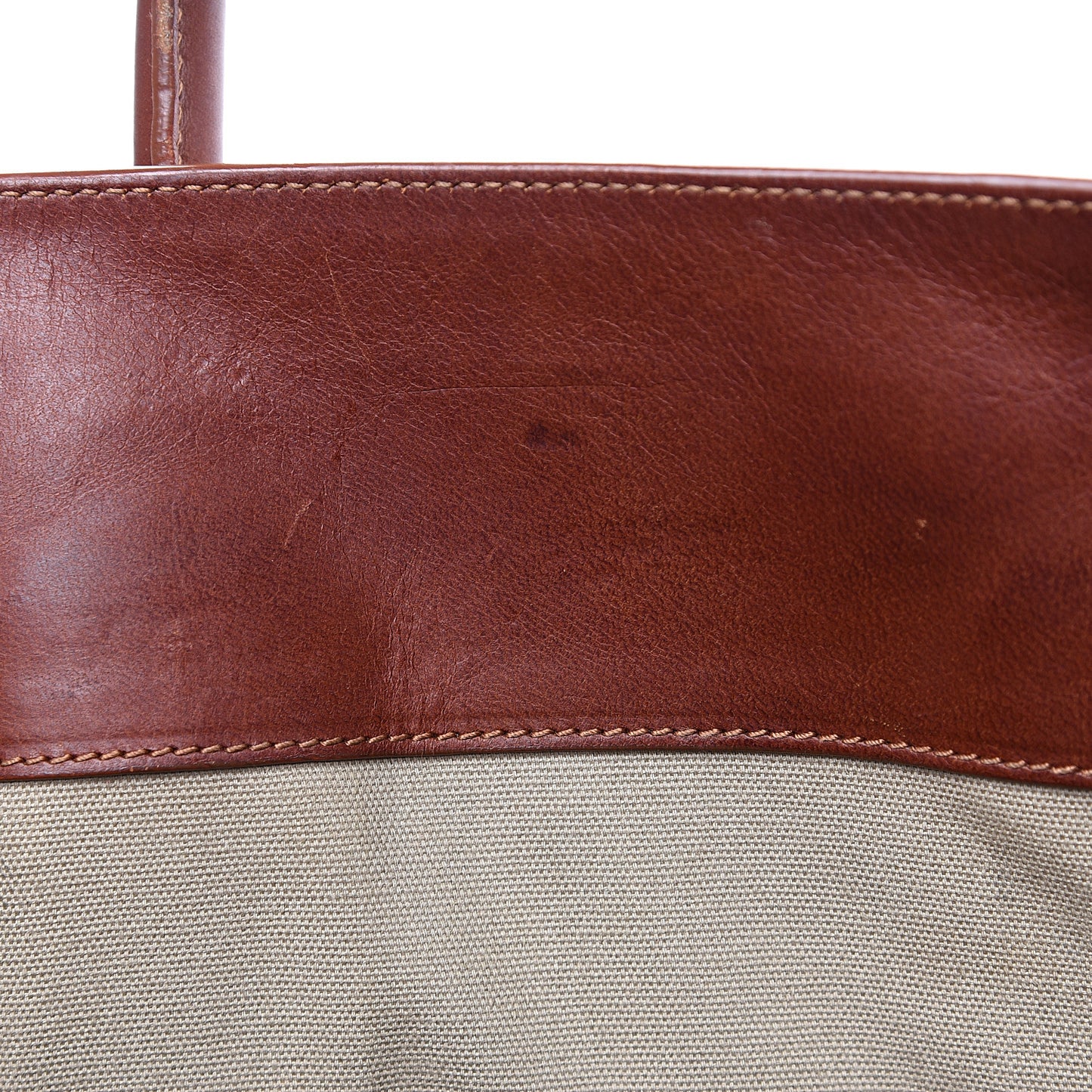 Linen Calfskin Medium Souple Sac De Jour Cognac