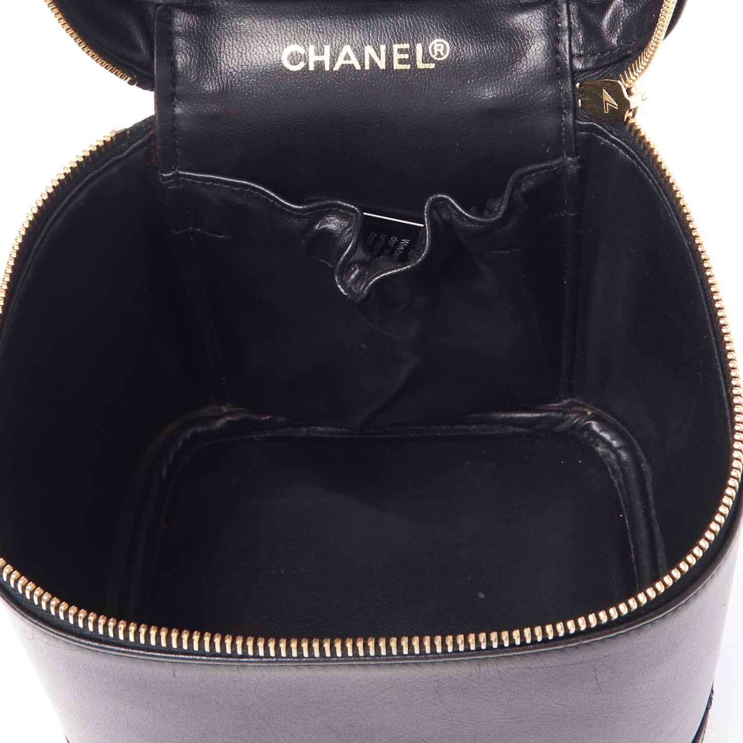 Lambskin Vanity Cosmetic Case Black