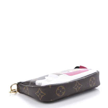 Louis Vuitton Monogram 2019 Christmas Animation Mini Courchevel Pochette Accessories Fuchsia 4 of 10