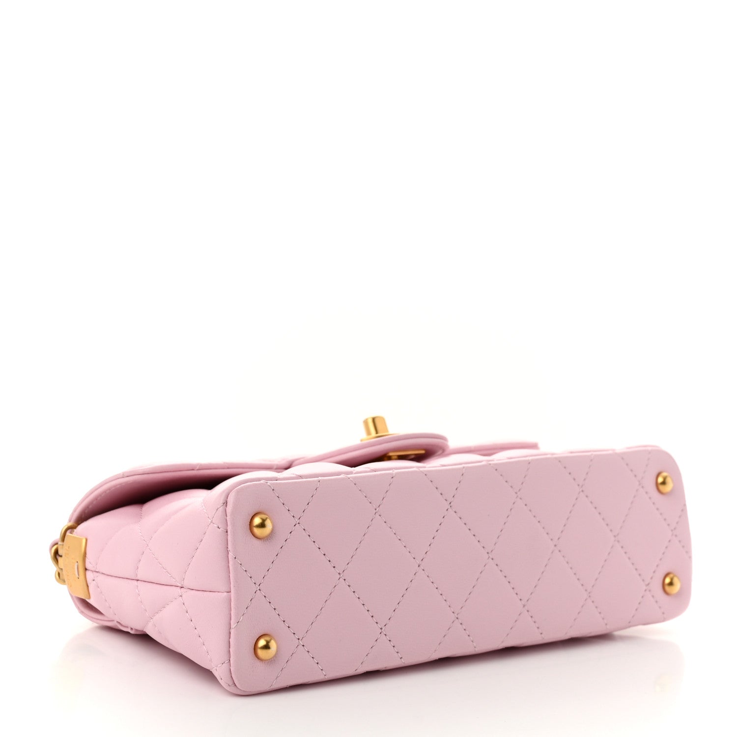 Chanel Lambskin Quilted Mini Flap Top Handle Bag Light Pink 3 of 10