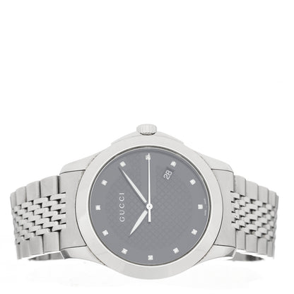 Gucci Stainless Steel Diamond 38mm G-Timeless Quartz Watch Black 2 of 5