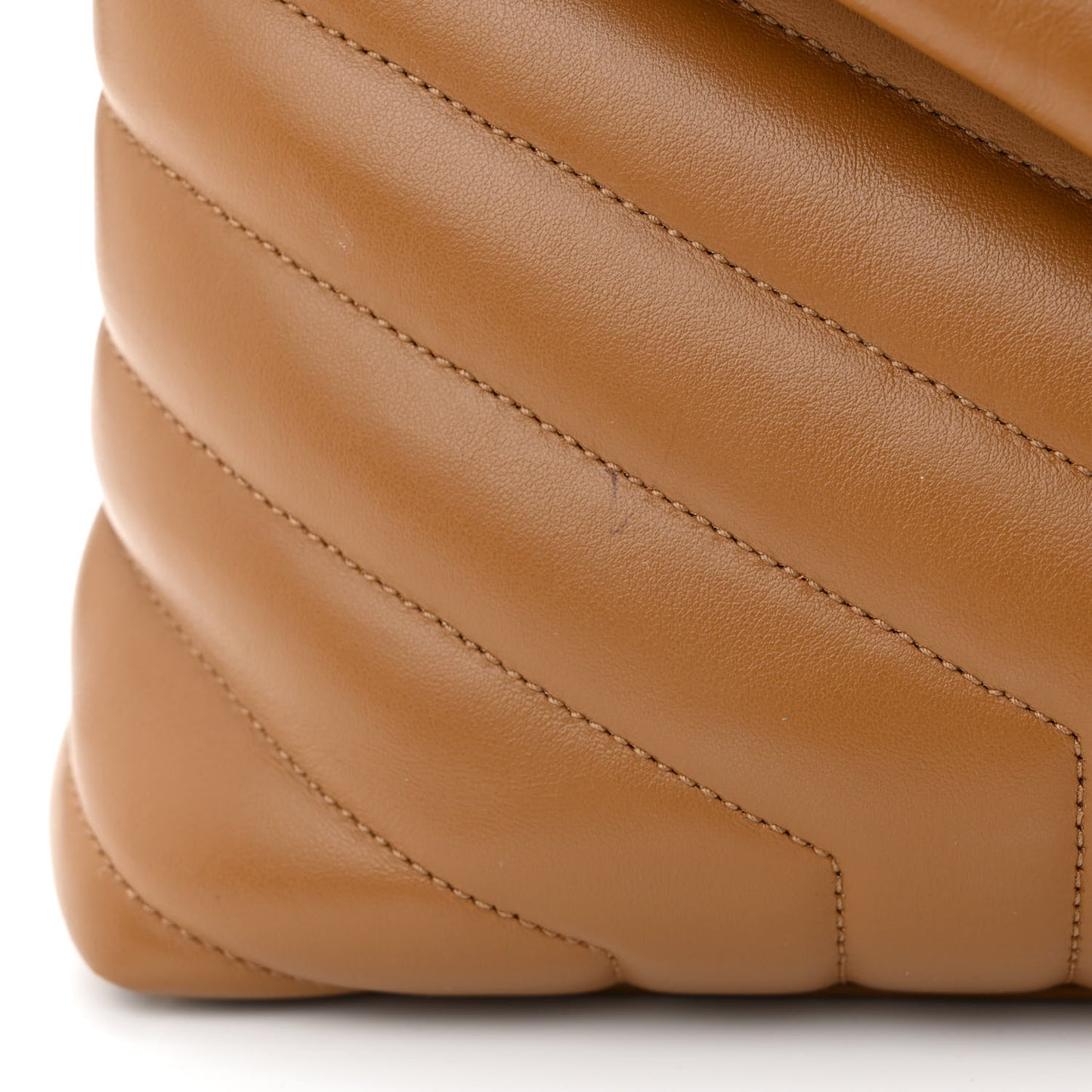 Calfskin Y Quilted Monogram Medium Loulou Chain Satchel Dark Natural