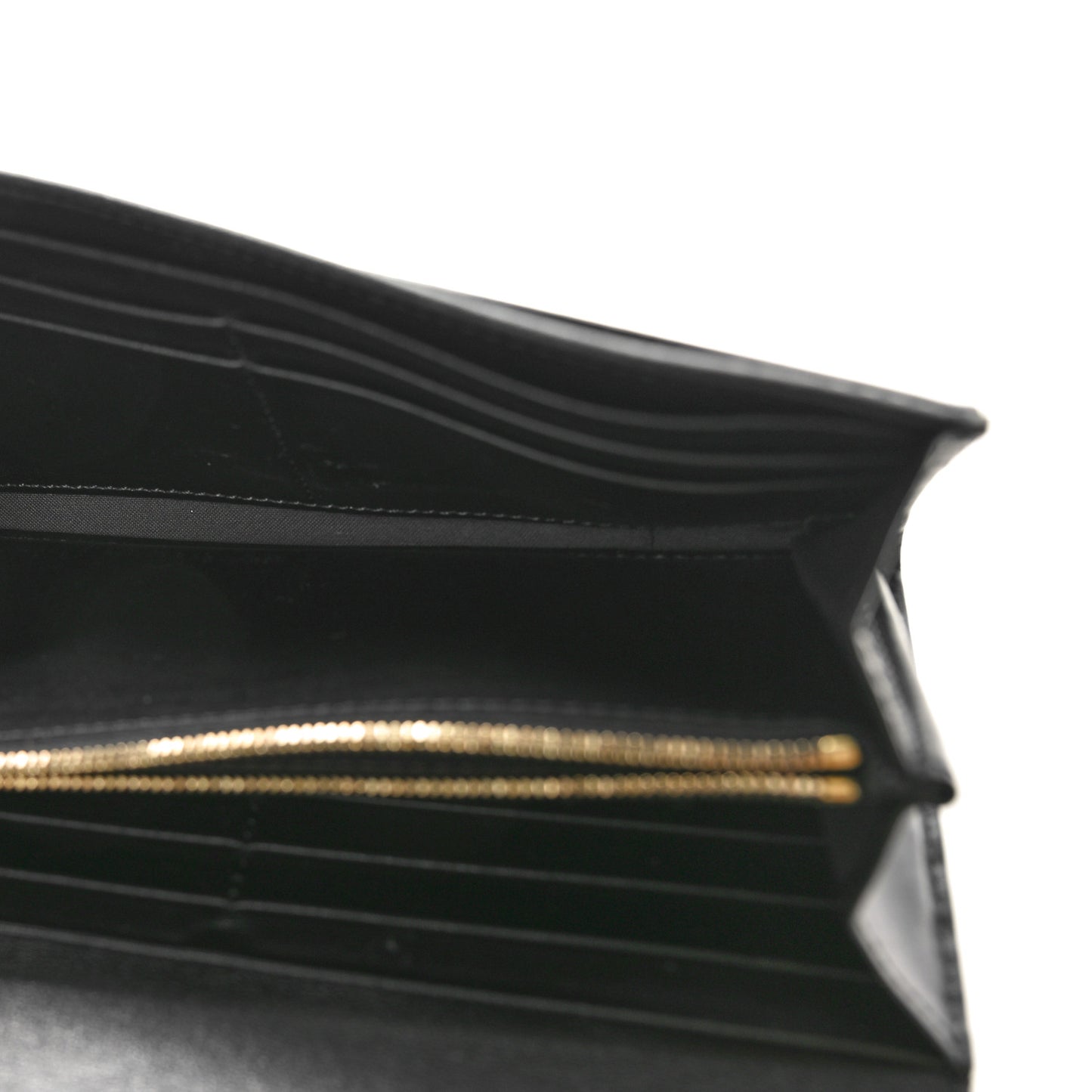 Vitello Cruise F is Fendi Bi-Color FF 1974 Embossed Continental Envelope Wallet Maya Black