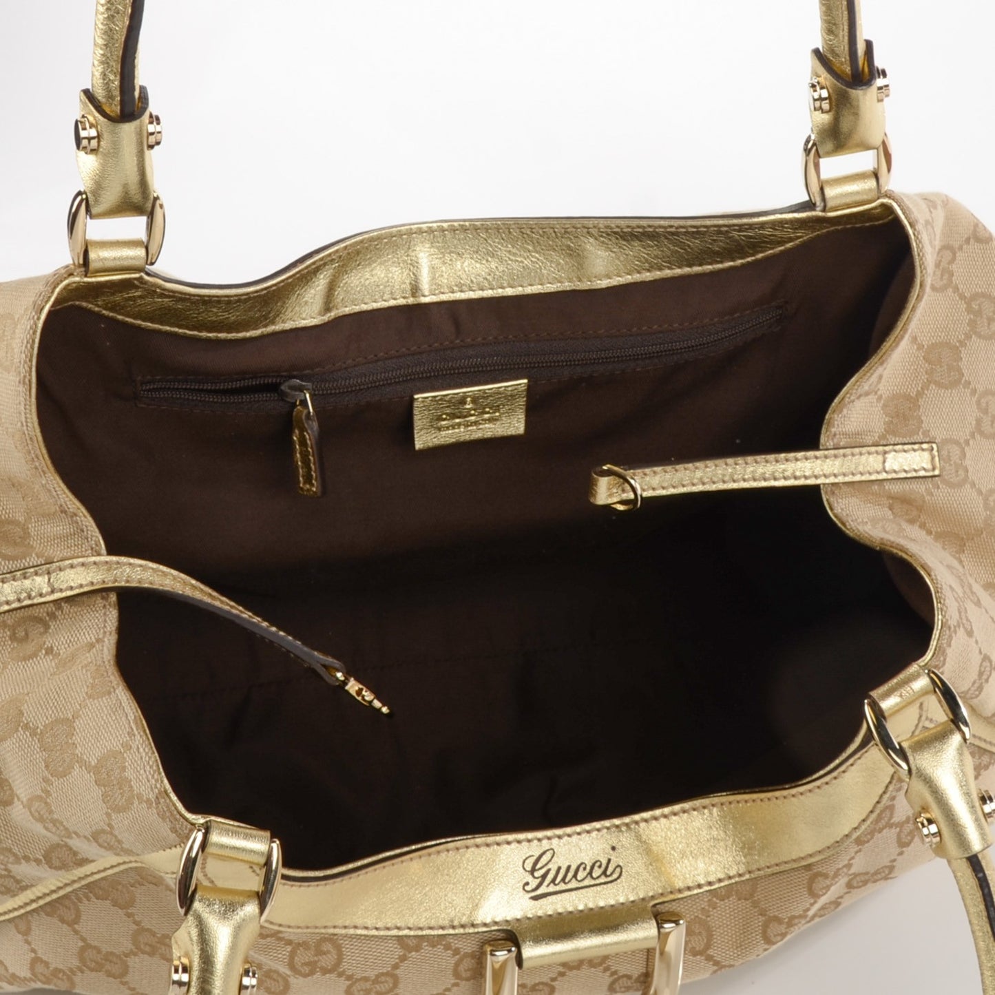 Monogram Large D Gold Hobo Metallic Gold