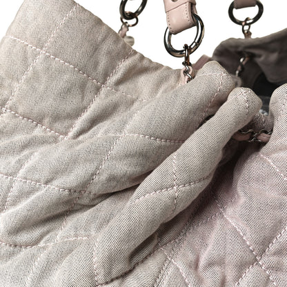 Chanel Denim Quilted Stretch Spirit Large Cabas Tote Light Pink 14 of 18