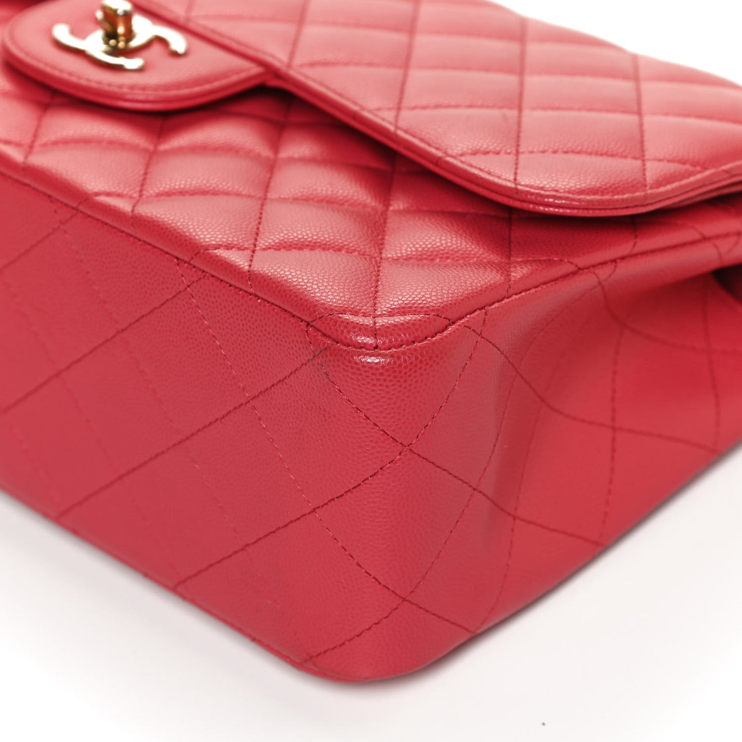 Caviar Quilted Jumbo Double Flap Dark Pink