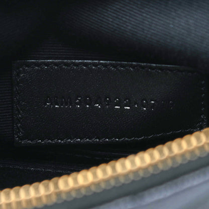 Saint Laurent Grain De Poudre Chevron Monogram Bill Pouch Black 6 of 7