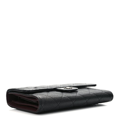 Chanel Caviar Quilted Large Gusset Flap Wallet Black 4 of 8