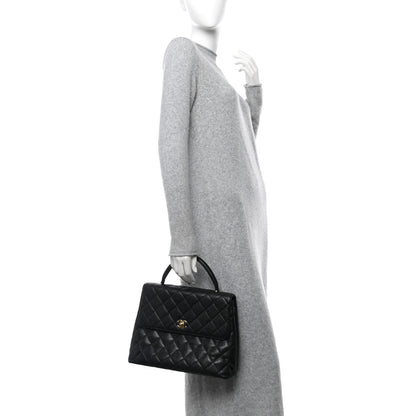 Chanel Caviar Quilted Jumbo Kelly Flap Black 2 of 11