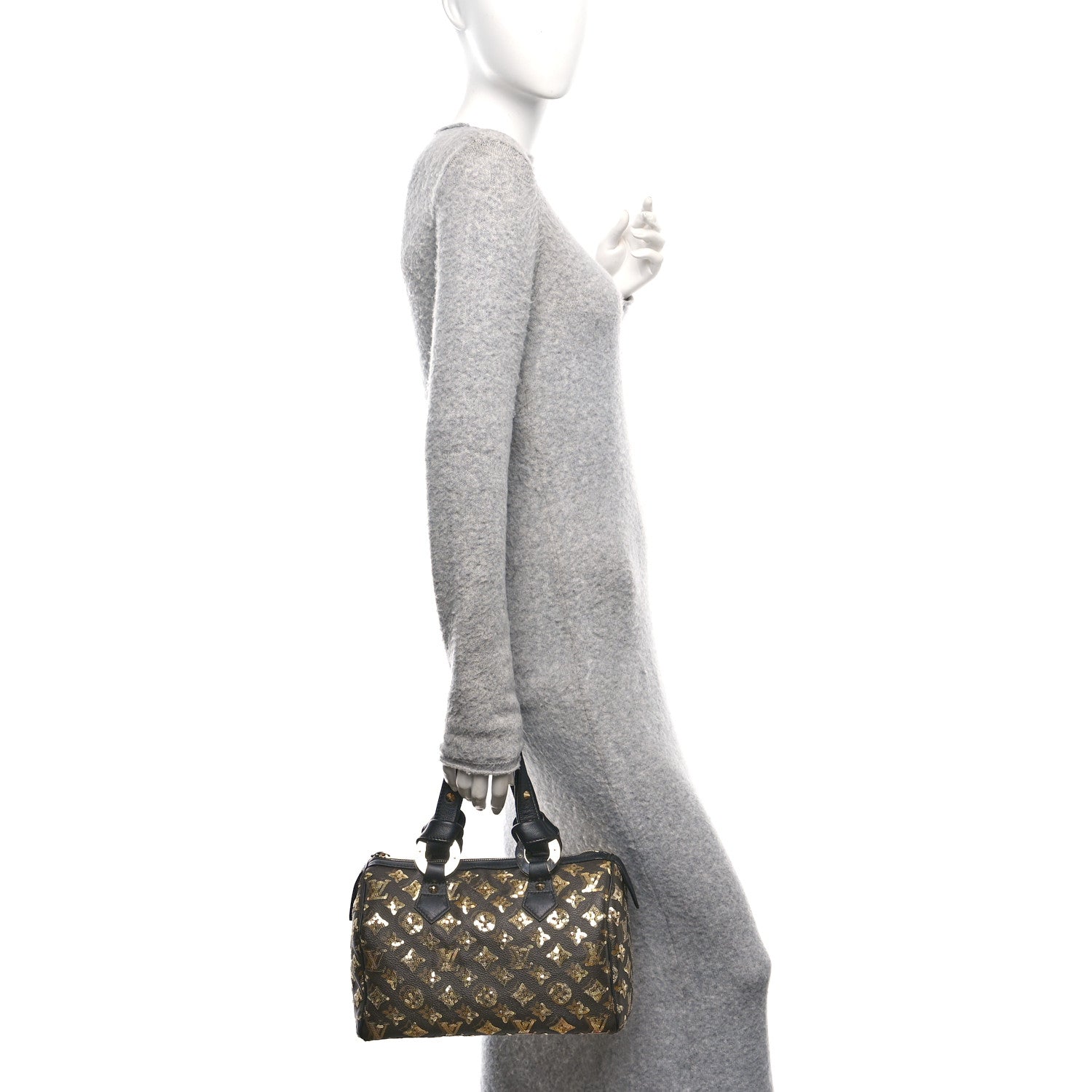 Louis Vuitton Monogram Sequins Eclipse Speedy 28 Gold 2 of 12