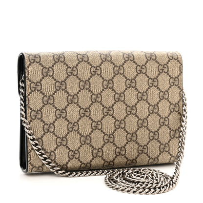 Gucci GG Supreme Monogram Mini Dionysus Chain Wallet Beige Black 3 of 10