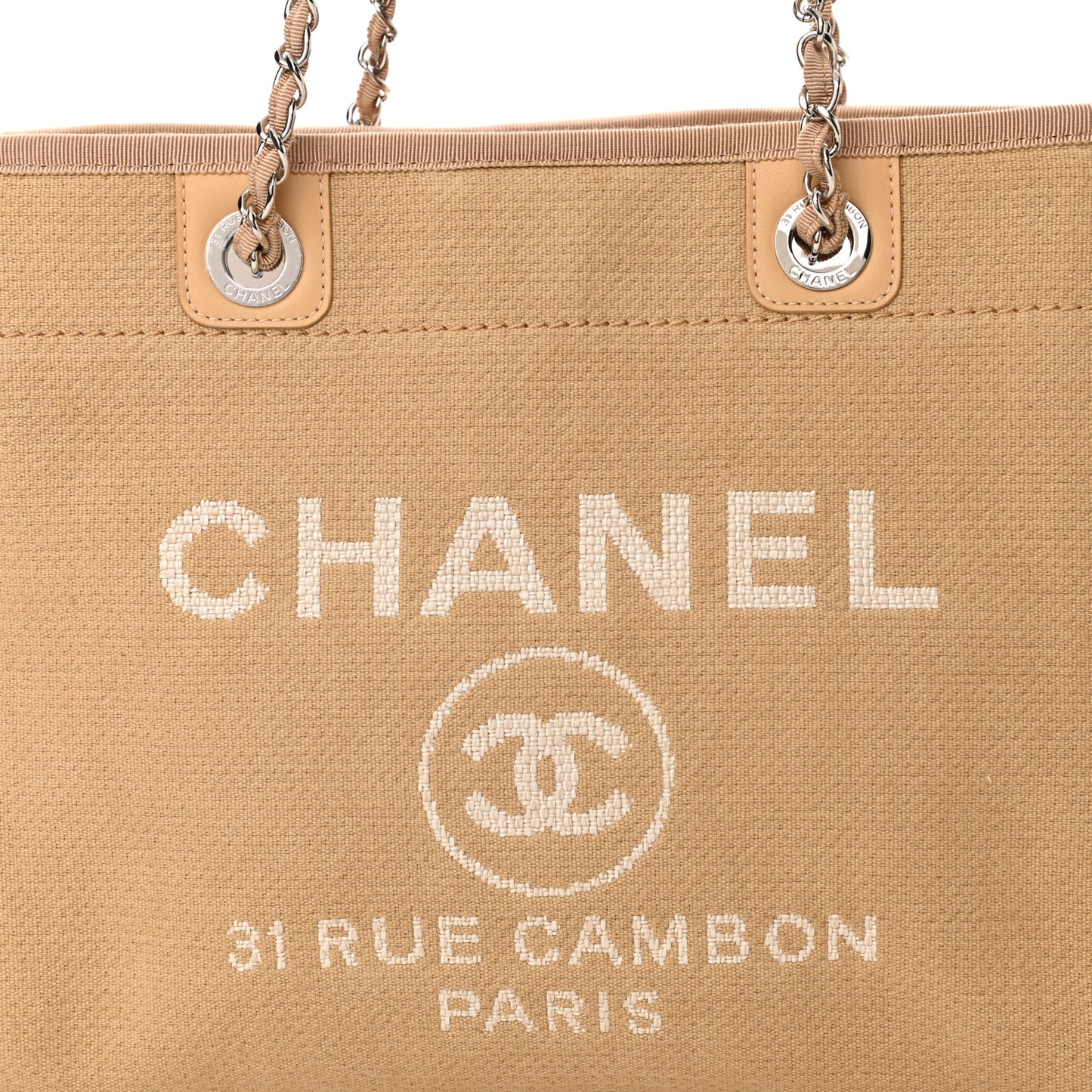 Mixed Fibers Small Deauville Tote Beige