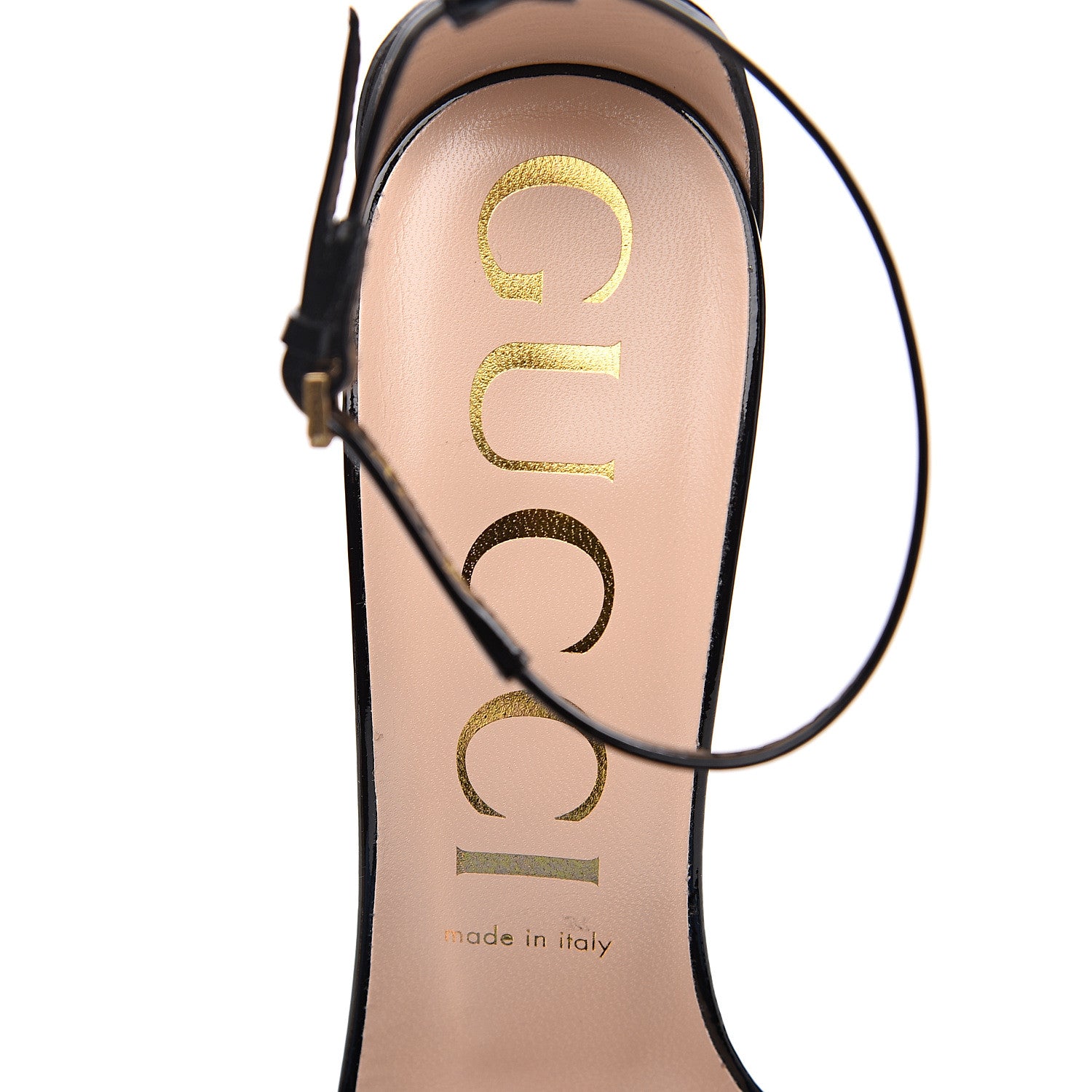 Gucci Patent Crystal Removable Bow Sandals 40 Black 5 of 8