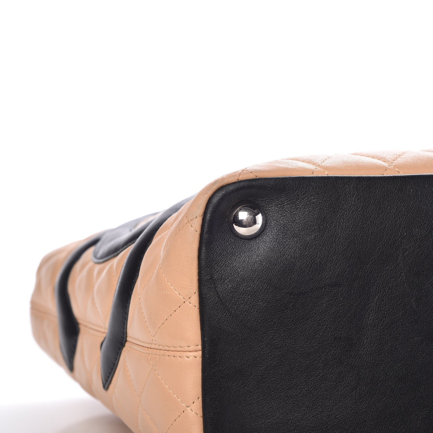 Chanel Calfskin Quilted Large Cambon Tote Beige Black 8 of 16
