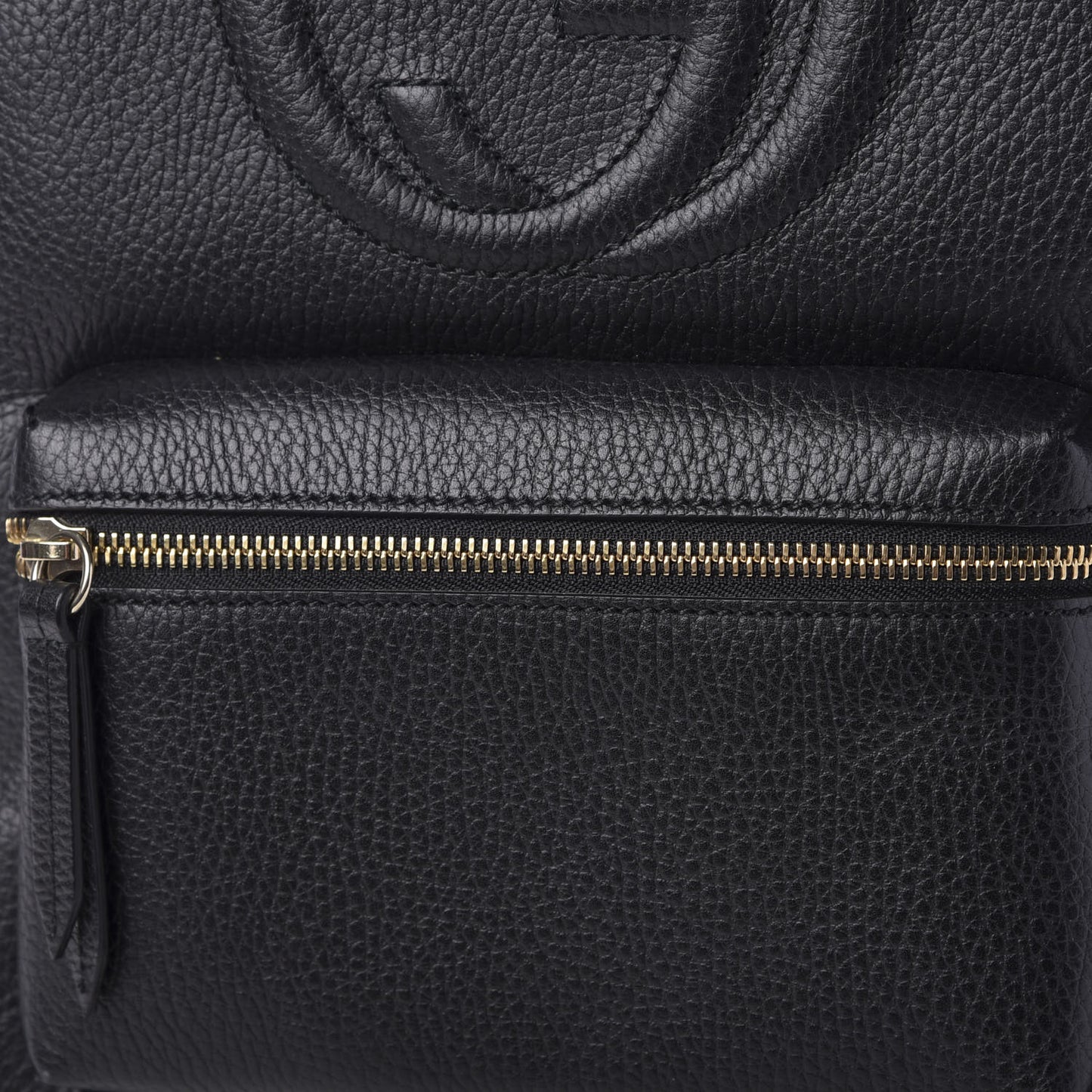 Pebbled Calfskin Soho Chain Backpack Black