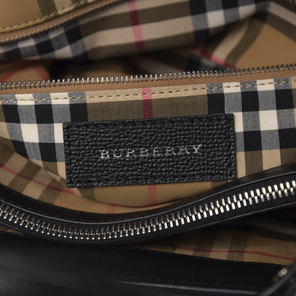 Burberry Grainy Calfskin House Check Medium Banner Tote Black 7 of 11