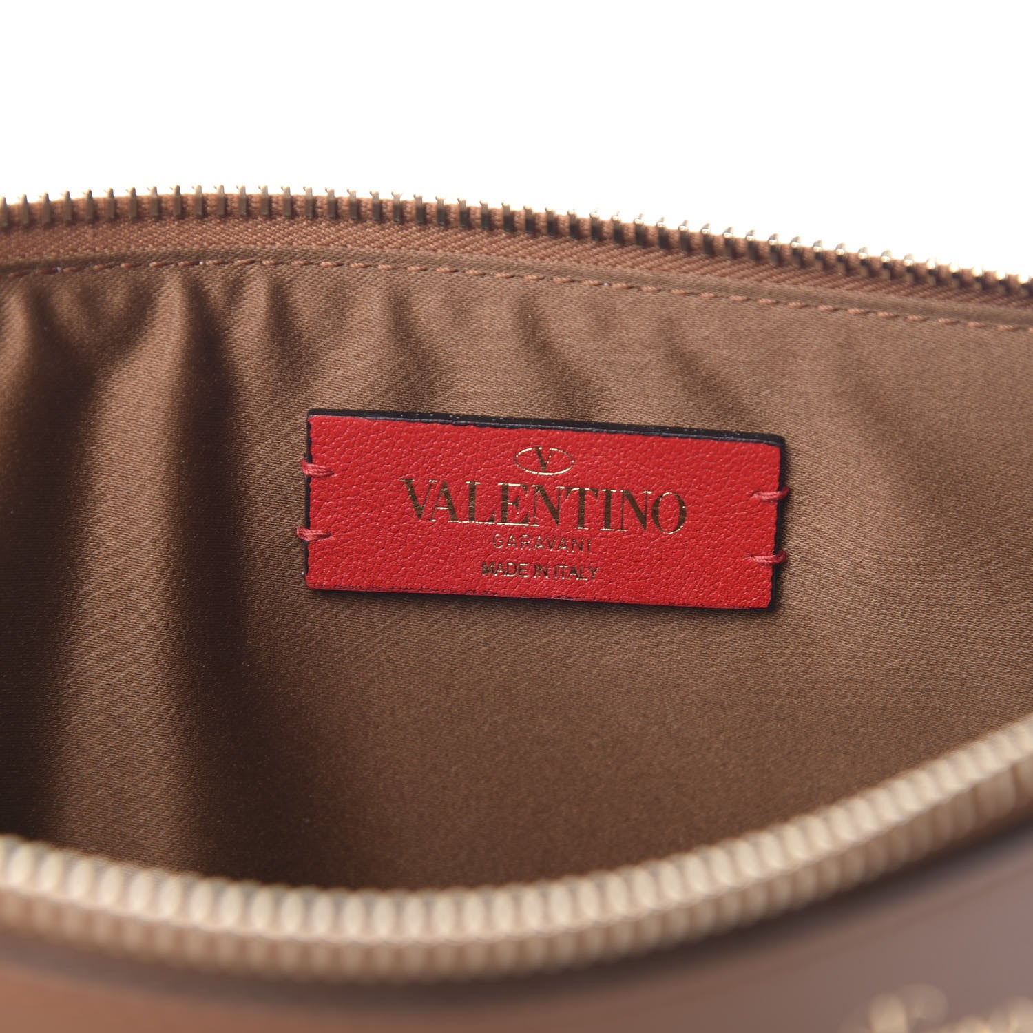 Valentino Garavani Calfskin Leopard Print City Safari Large Pouch Brown 6 of 6