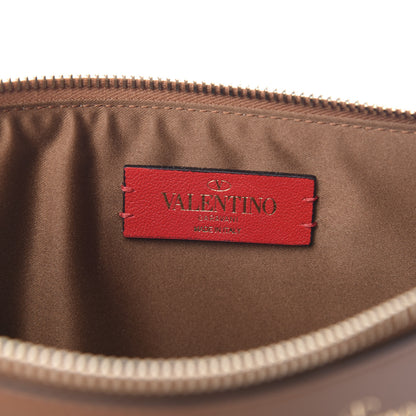 Valentino Garavani Calfskin Leopard Print City Safari Large Pouch Brown 6 of 6