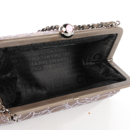 Chanel Satin Beaded Camellia Evening Bag Grey 8 of 8