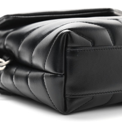 Saint Laurent Calfskin Y Quilted Monogram Toy Loulou Crossbody Bag Black 8 of 12