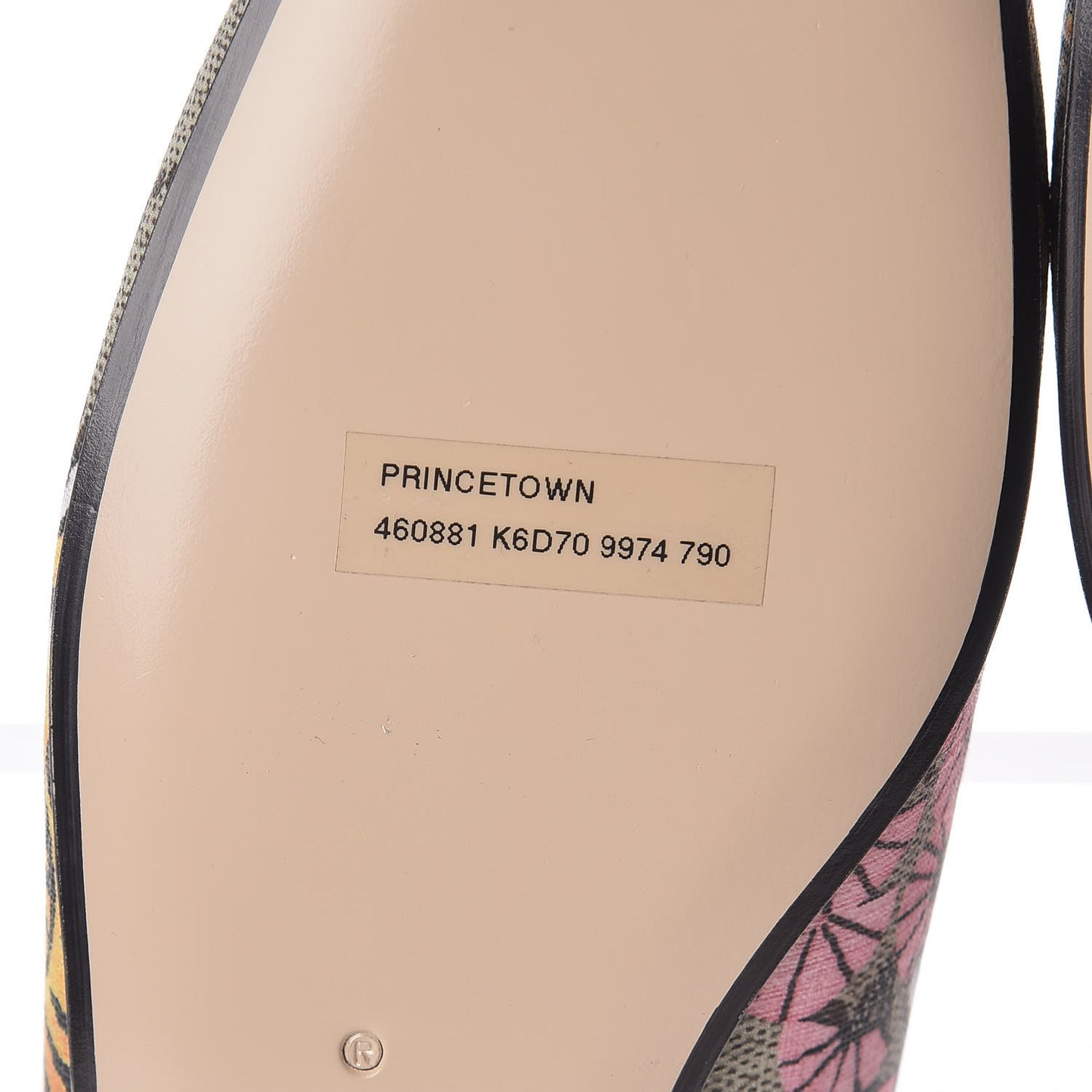 GG Supreme Monogram Bengal Womens Princetown Slippers 37 Beige Crop Pink