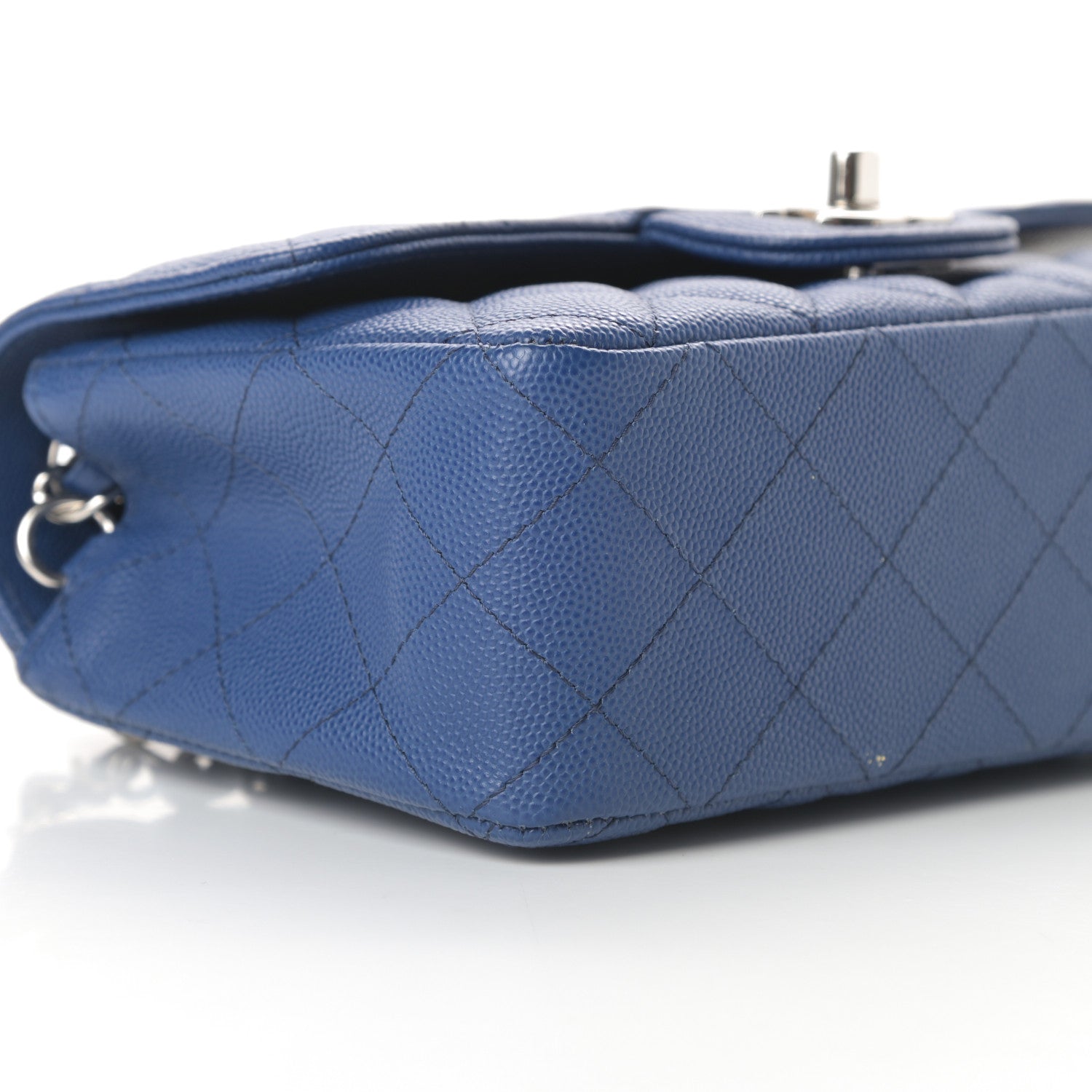 Chanel Caviar Quilted Mini Rectangular Flap Blue 9 of 13