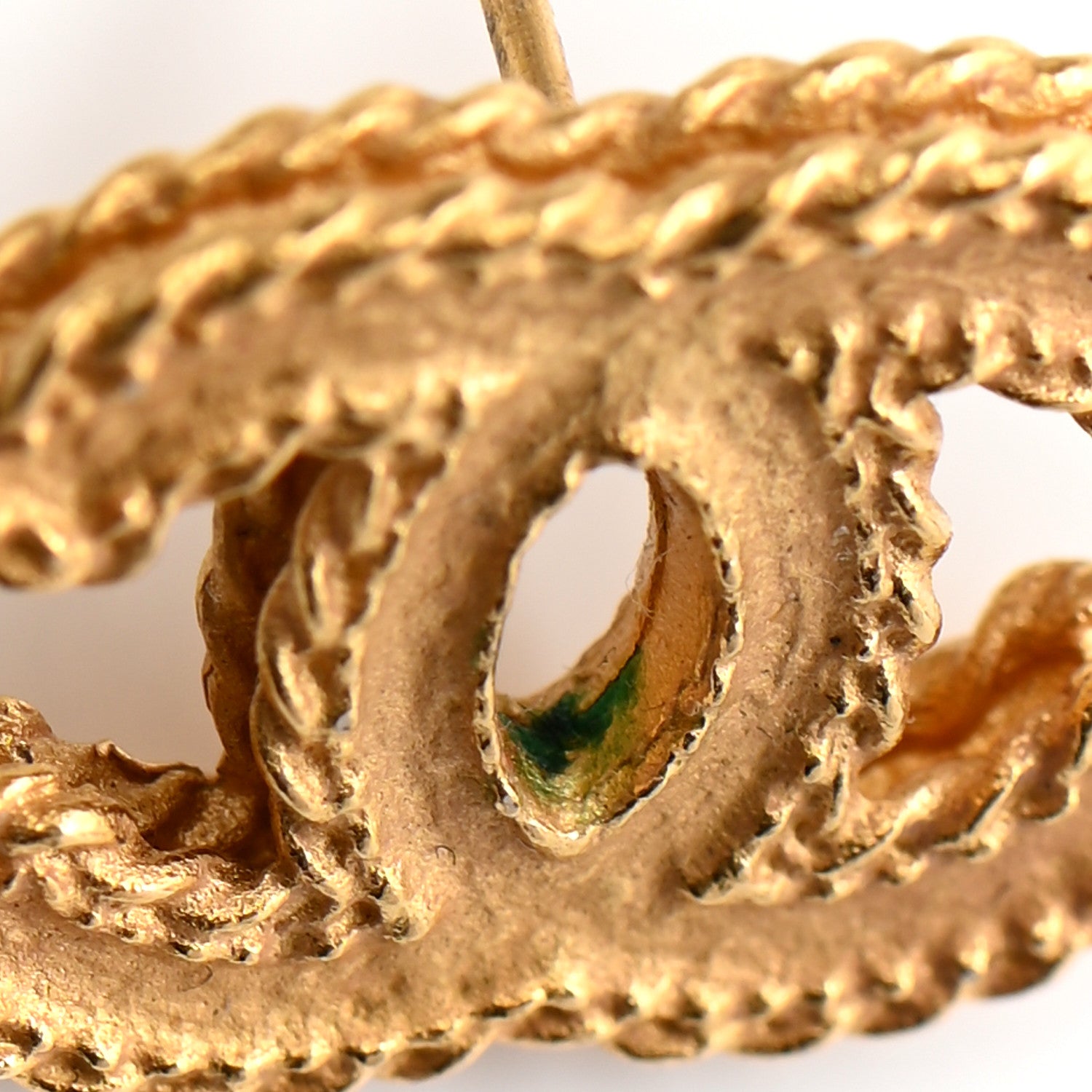 Chanel Metal CC Rope Earrings Matte Gold 6 of 6