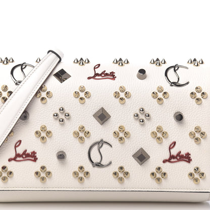 Christian Louboutin Calfskin Spikes Loubinthesky Paloma Clutch White 10 of 10