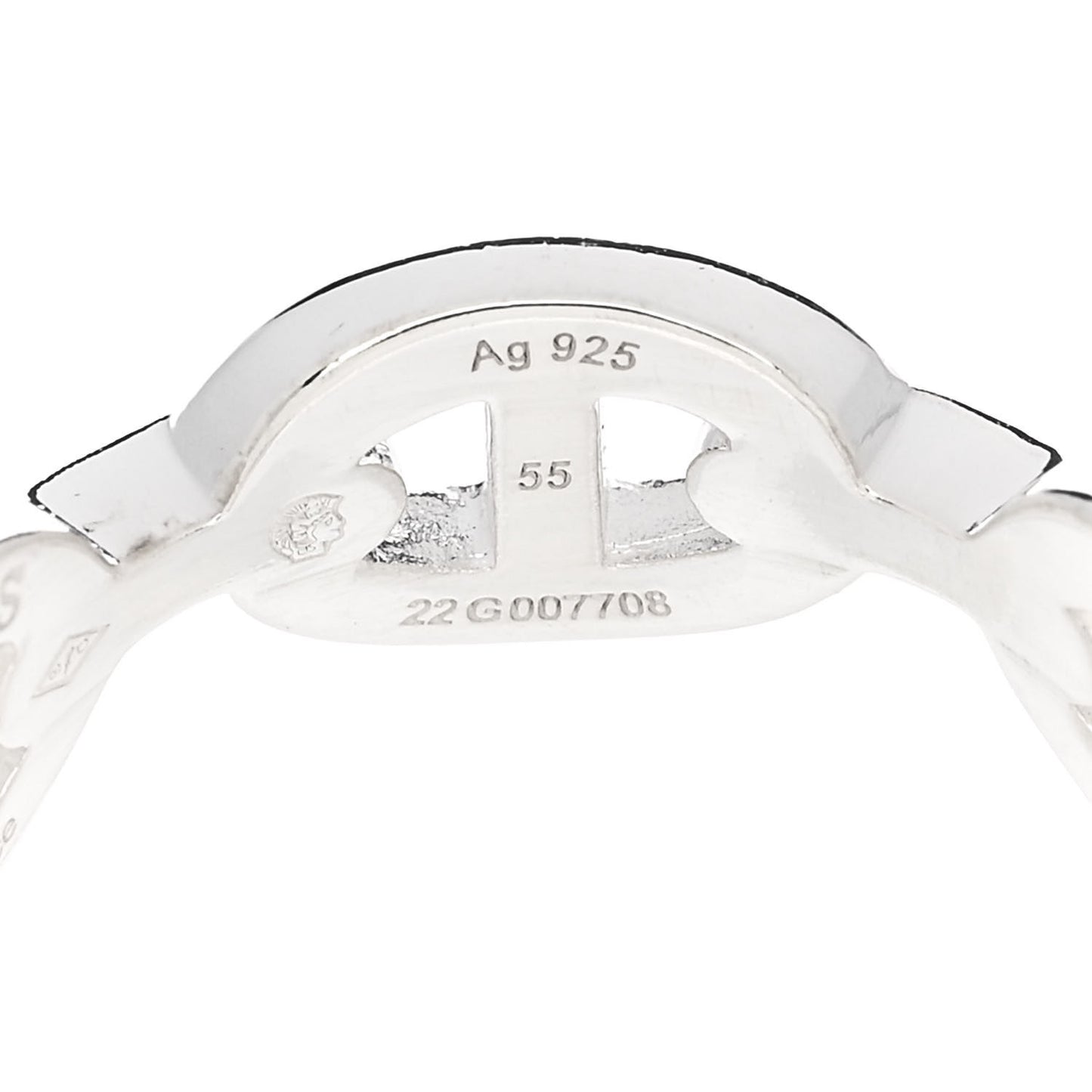 Sterling Silver PM Chaine d'Ancre Enchainee Band Ring 55 7.25