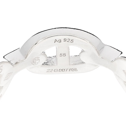 Hermes Sterling Silver PM Chaine d'Ancre Enchainee Band Ring 55 7.25 5 of 6