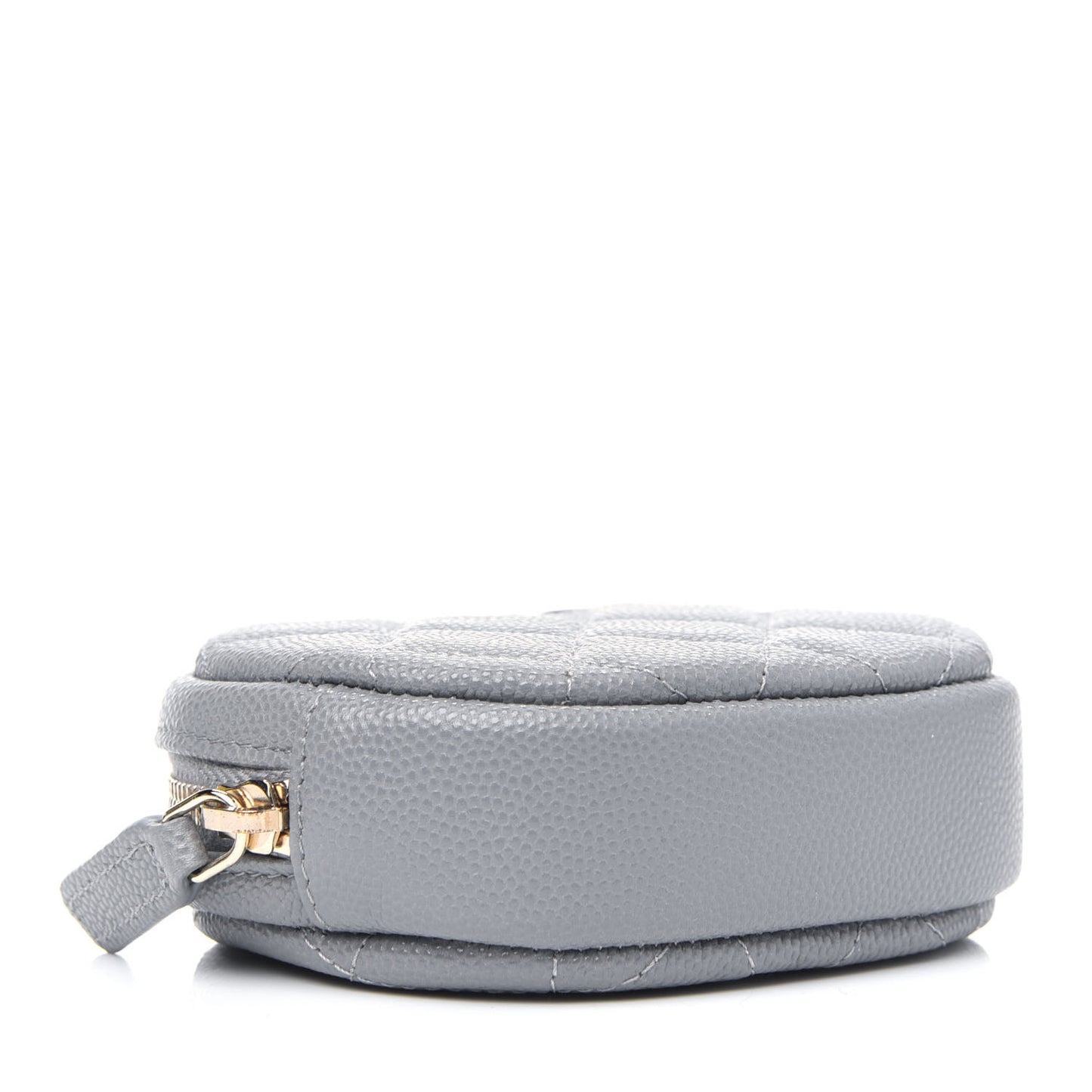 Caviar Quilted Zip Around Classic Coin Purse Grey